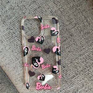 Barbie and ghost face clear phone case , only used twice 13 pro max
